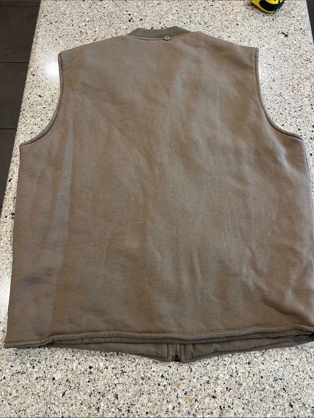 Men's full Zip-Front Sleeveless Sweater Vest - Brown redhead tall large z23